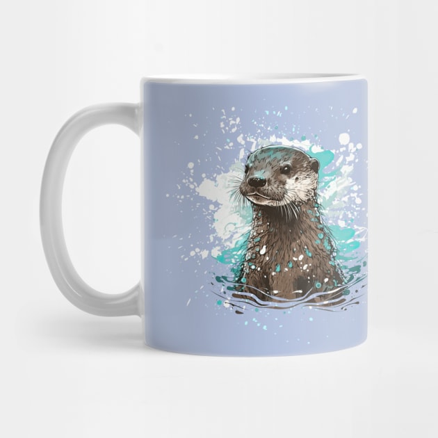 Watercolor Sea Otter by HolidayBug
